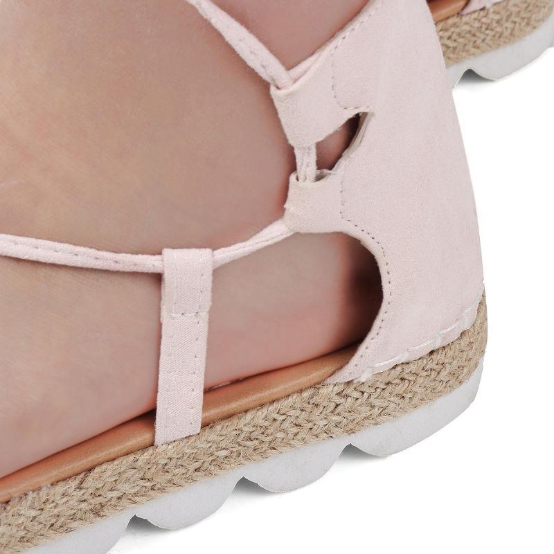 Damer Strappy Espadrilles Plus Size Casual Enfärgad Sommarplattformssandaler