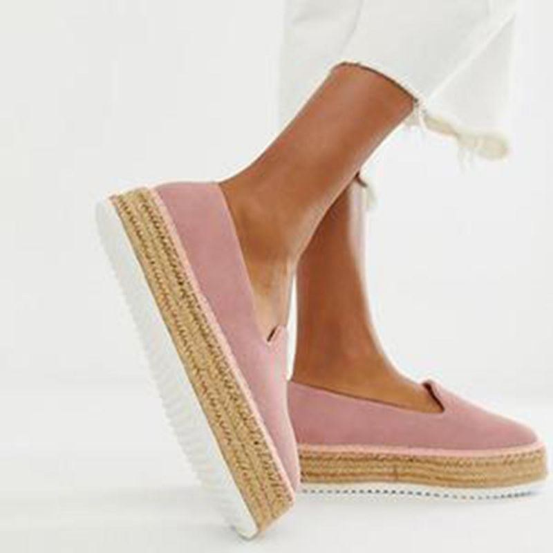 Dammocka Espadrilles Halmflätad Plattform Loafers