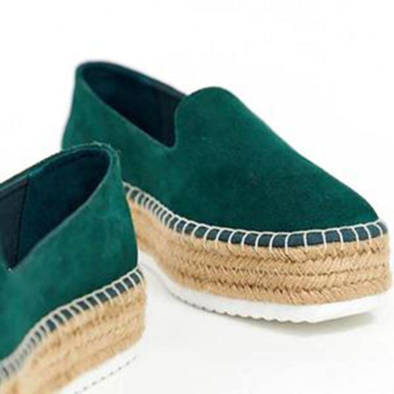 Dammocka Espadrilles Halmflätad Plattform Loafers