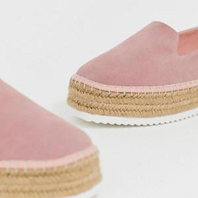 Dammocka Espadrilles Halmflätad Plattform Loafers