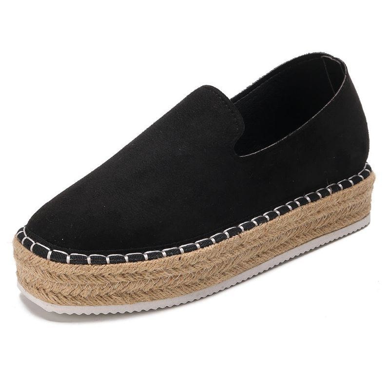 Dammocka Espadrilles Halmflätad Plattform Loafers