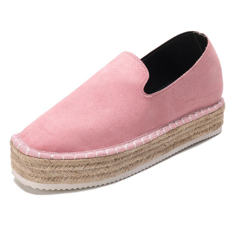 Dammocka Espadrilles Halmflätad Plattform Loafers