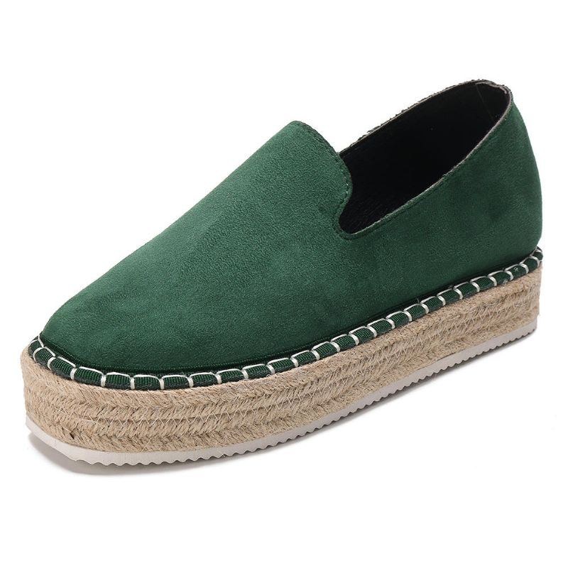 Dammocka Espadrilles Halmflätad Plattform Loafers