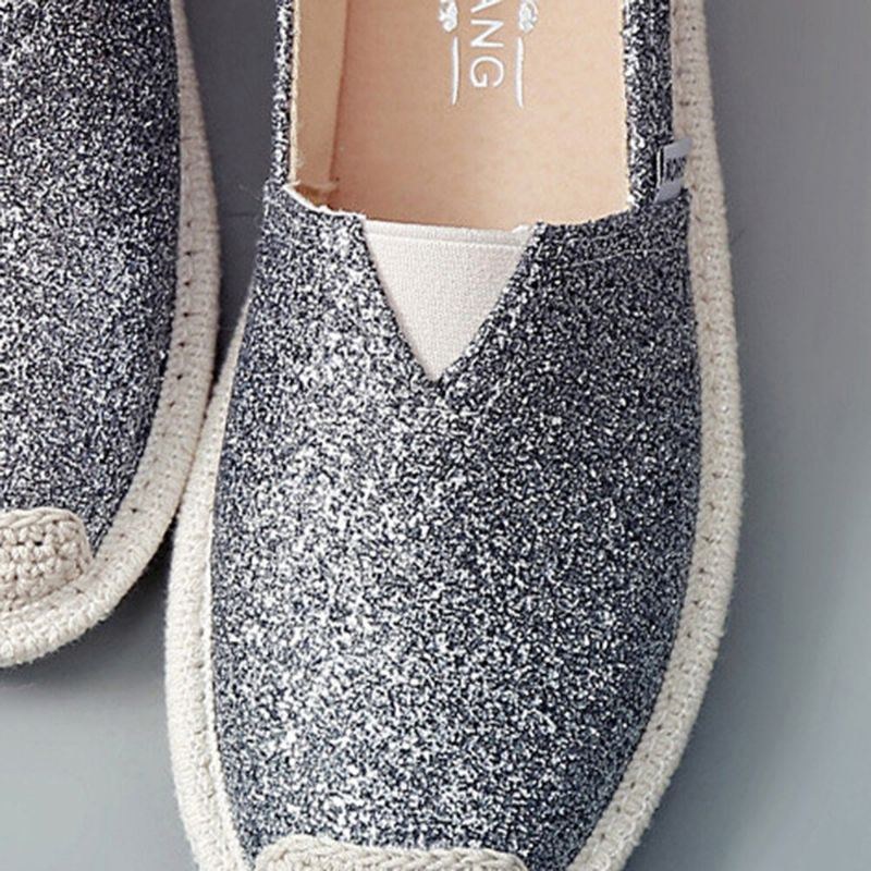 Dampaljettdekor Elastiskt Band Mjukt Bekvämt Casual Fisherman Flats Skor