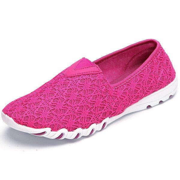 Hollow Out Mesh Slip On Andas Flat Loafers För Kvinnor