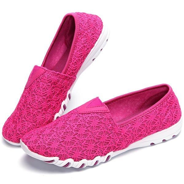 Hollow Out Mesh Slip On Andas Flat Loafers För Kvinnor