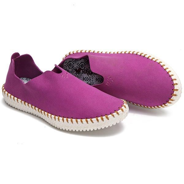 Loafers Casual Dam Platta Skor I Mocka