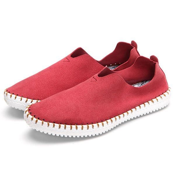 Loafers Casual Dam Platta Skor I Mocka