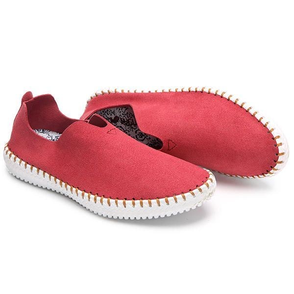 Loafers Casual Dam Platta Skor I Mocka