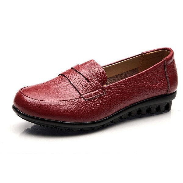 Nya Kvinnor Mjuk Casual Bekväm Flats Loafers Slip-on Mode Rund Toe Flats Skor