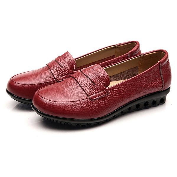 Nya Kvinnor Mjuk Casual Bekväm Flats Loafers Slip-on Mode Rund Toe Flats Skor