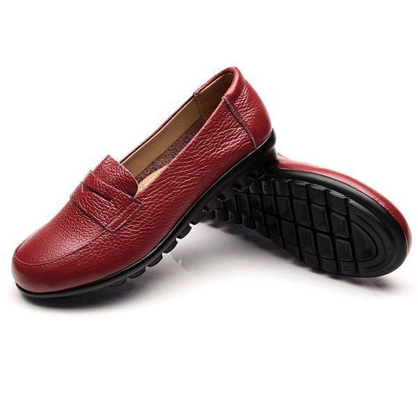 Nya Kvinnor Mjuk Casual Bekväm Flats Loafers Slip-on Mode Rund Toe Flats Skor