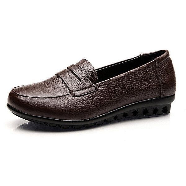 Nya Kvinnor Mjuk Casual Bekväm Flats Loafers Slip-on Mode Rund Toe Flats Skor