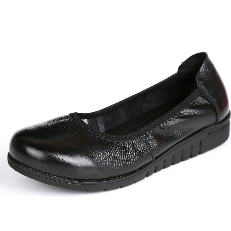 Pure Color Damer Bekväma Mjuka Slip-on Flats Skor