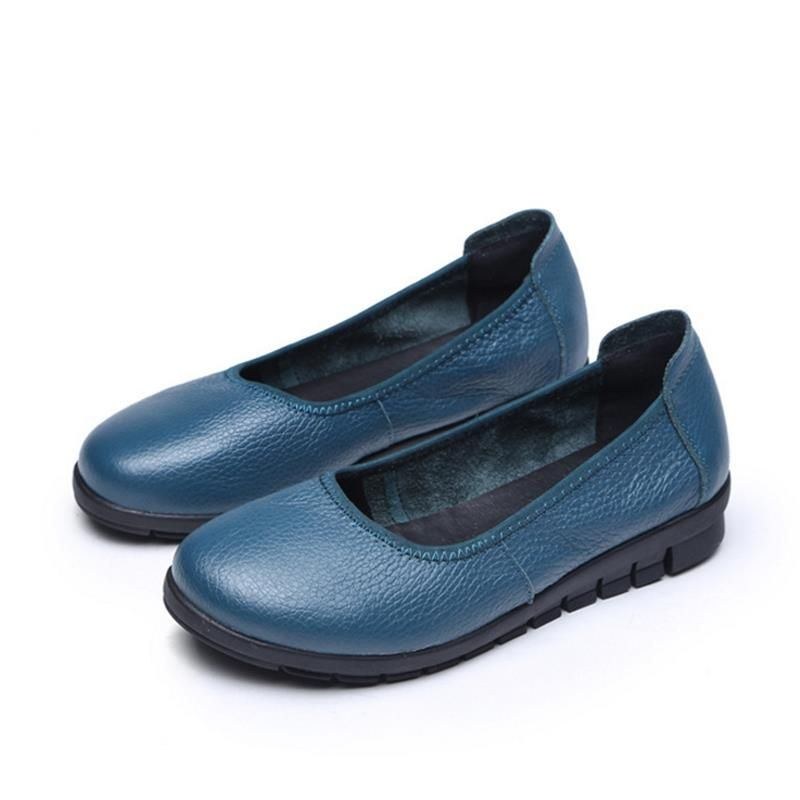 Pure Color Damer Bekväma Mjuka Slip-on Flats Skor