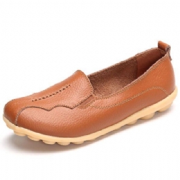 Rund Tå För Kvinnor Mjuk Sula Slip On Flat Loafers