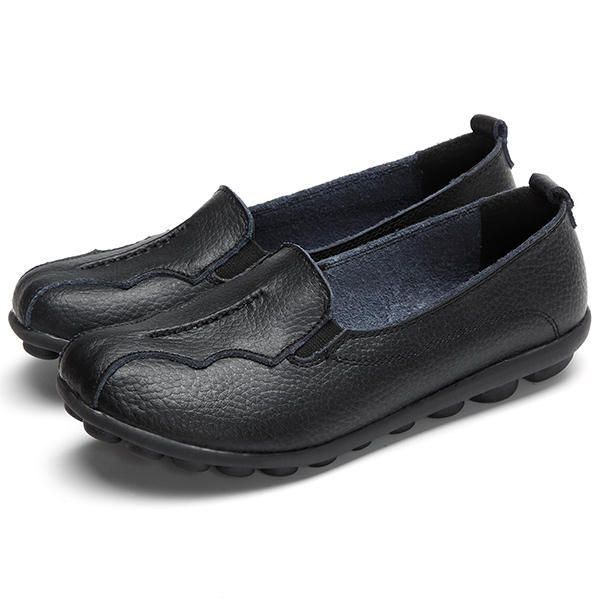 Rund Tå För Kvinnor Mjuk Sula Slip On Flat Loafers