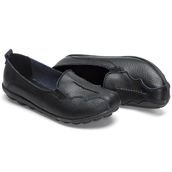 Rund Tå För Kvinnor Mjuk Sula Slip On Flat Loafers