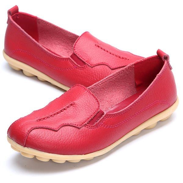 Rund Tå För Kvinnor Mjuk Sula Slip On Flat Loafers