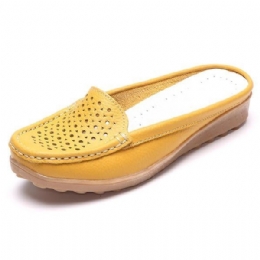 Soft Hollow Out Rund Toe Penny Loafers För Kvinnor