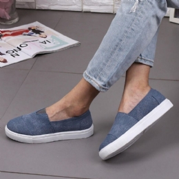 Stor Storlek Dam Casual Enfärgad Slip On Loafers