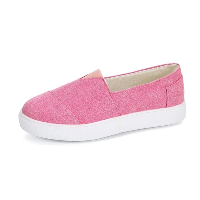 Stor Storlek Dam Casual Enfärgad Slip On Loafers