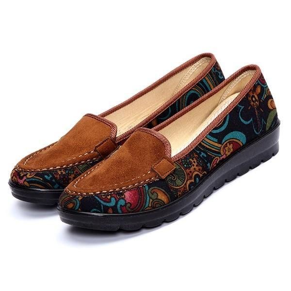 Stor Storlek Dam Casual Flat Loafers Slip-on Andas Skor Mjuk Sula Skor