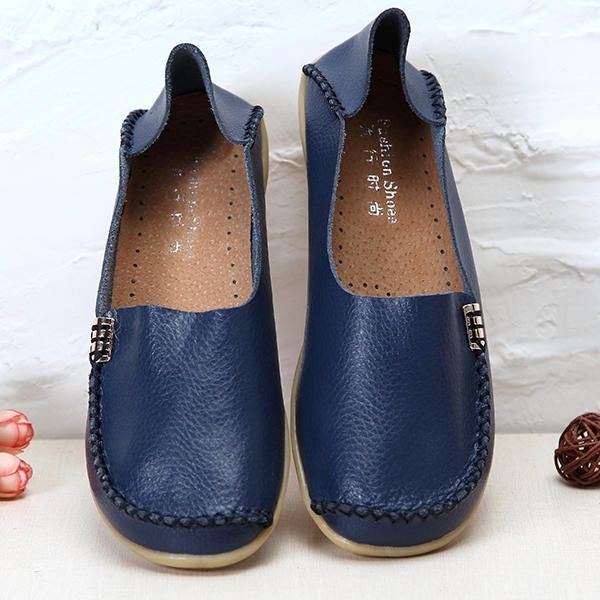 Stor Storlek Dam Platta Skor Casual Bekväma Utomhus Slip On Loafers