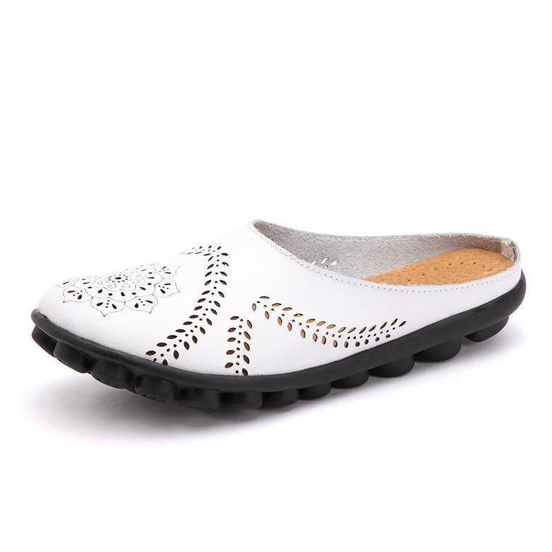 Stor Storlek Hollow Out Ren Färg Mjuk Casual Flats Damskor