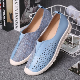 Women Colorblock Comfy Hollow Andas Casual Flats