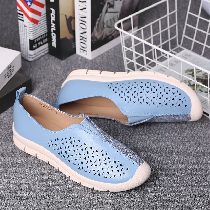 Women Colorblock Comfy Hollow Andas Casual Flats