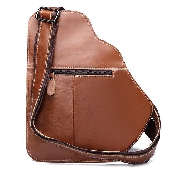 Bullcaptain® Män Slingväska I Äkta Läder Business Casual Outdoor Chest Crossbody-väska För Ipad Mini