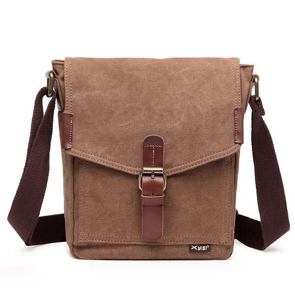 Canvas Fritid Axelväska Messenger Bag För Herr