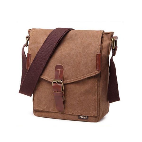 Canvas Fritid Axelväska Messenger Bag För Herr