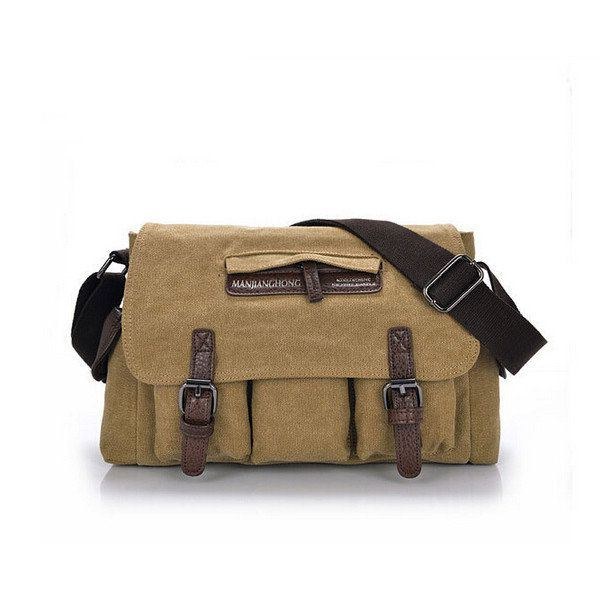 Casual Canvas Messenger Bag Reseaxel För Män