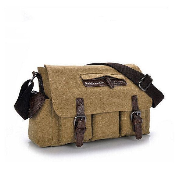 Casual Canvas Messenger Bag Reseaxel För Män