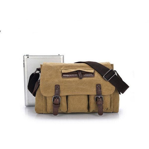 Casual Canvas Messenger Bag Reseaxel För Män