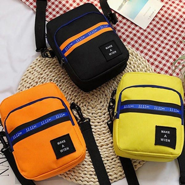 Crossbody-väska För Män Och Kvinnor Color Block Dragkedja Väskor Vattentät För Resor