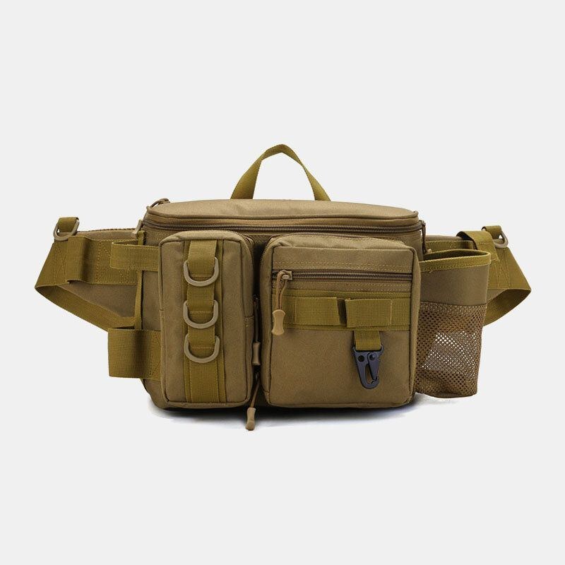 Fiskväska Män Multifickor Outdoor Tactical Bag Crossbody Väska Midjeväska Oxford Camo Mönster