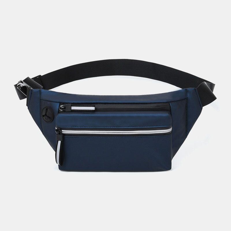 Hål För Män Polyester Hörlurar Multi-carry Vattentät Casual Crossbody-väska Bröstväska Sling Bag