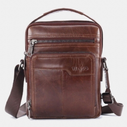 Herr Äkta Läder Large Capacity Shoulder Baq Crossbody Bag