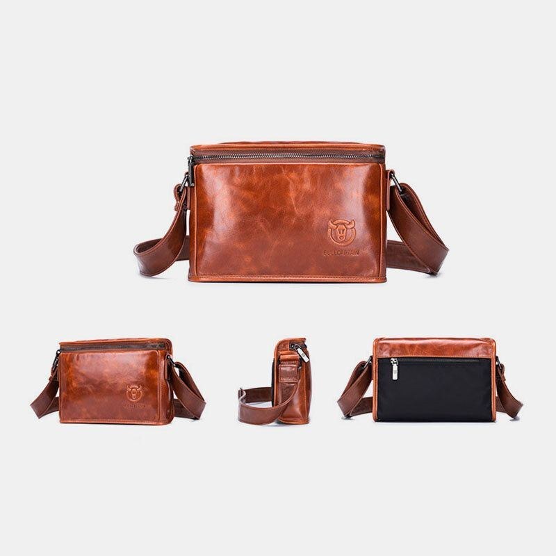 Herr Äkta Läder Stöldskyddande Slitstark 7.9 Tums Ipad Vintage Fyrkantig Väska Crossbody-väska Axelväska