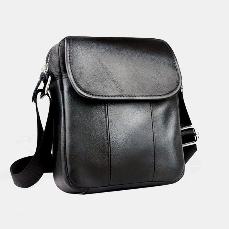 Herr Äkta Läder Vattentät Multifunktion Stöldskydd Casual Crossbody Bag Axelväska