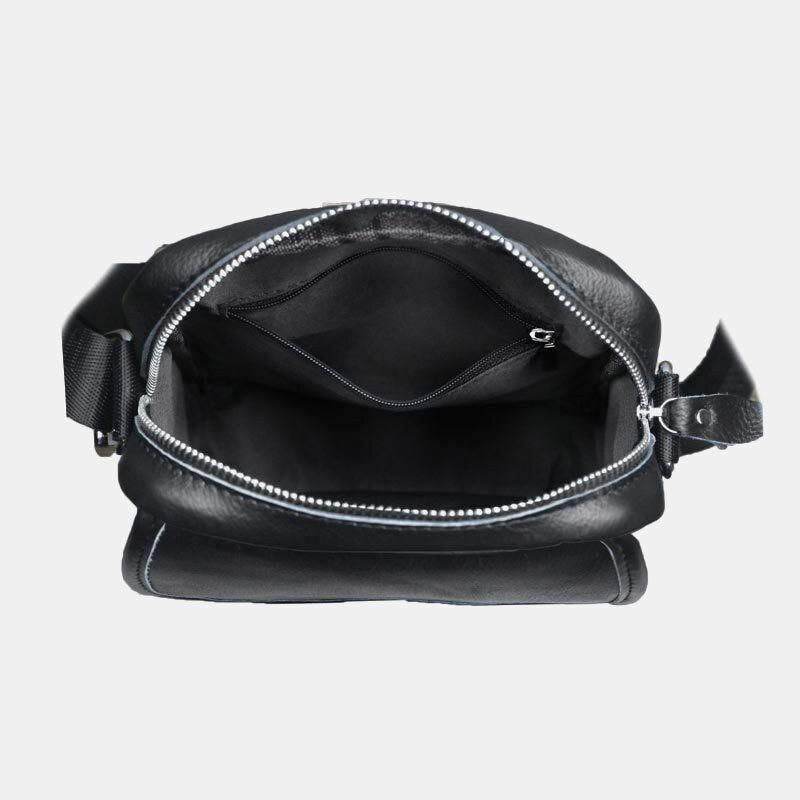 Herr Äkta Läder Vattentät Multifunktion Stöldskydd Casual Crossbody Bag Axelväska