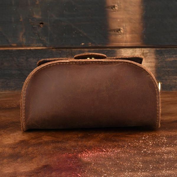 Herr Äkta Läder Vintage Axelväska Crossbody-väska