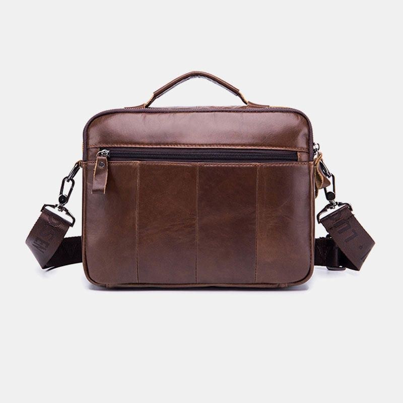 Herr Äkta Läder Vintage Business Bag Crossbody Bag Handväska För Arbete