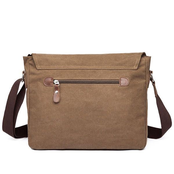 Herr Canvas Axelväska Casual Messenger Bag Retro Laptopväska