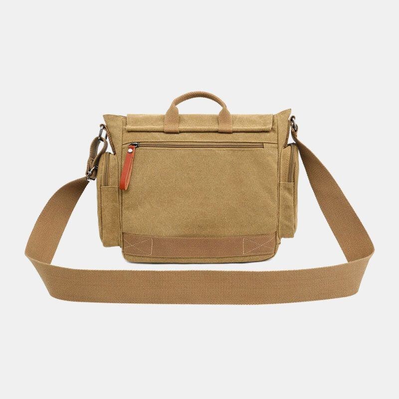 Herr Canvas Flerfack Flerfack Casual Axelväska Messenger Bag Crossbody Bags Handväska