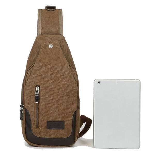 Herr Canvas Fritid Crossbody-väska Outdoor Travel Multifunction Ipad Pack