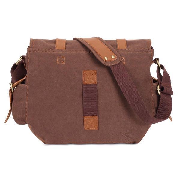 Herr Canvas Microfibric Läder Casual Outdoor Messenger Shoulder Bag